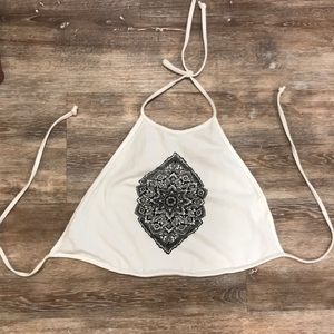 White tie halter top